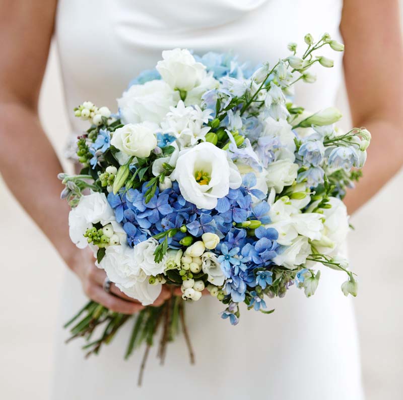 Super Blauwe bruidsboeketten voorbeelden soorten bloemen HT-48