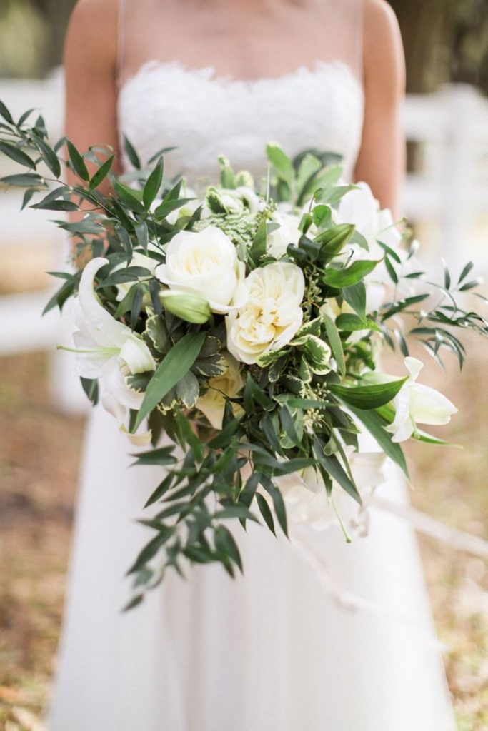 Groene bruidsboeketten