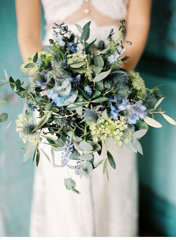 Verwonderlijk Blauwe bruidsboeketten voorbeelden soorten bloemen AG-11