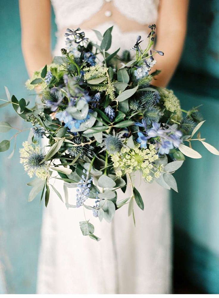 Onwijs Blauwe bruidsboeketten voorbeelden soorten bloemen FF-26