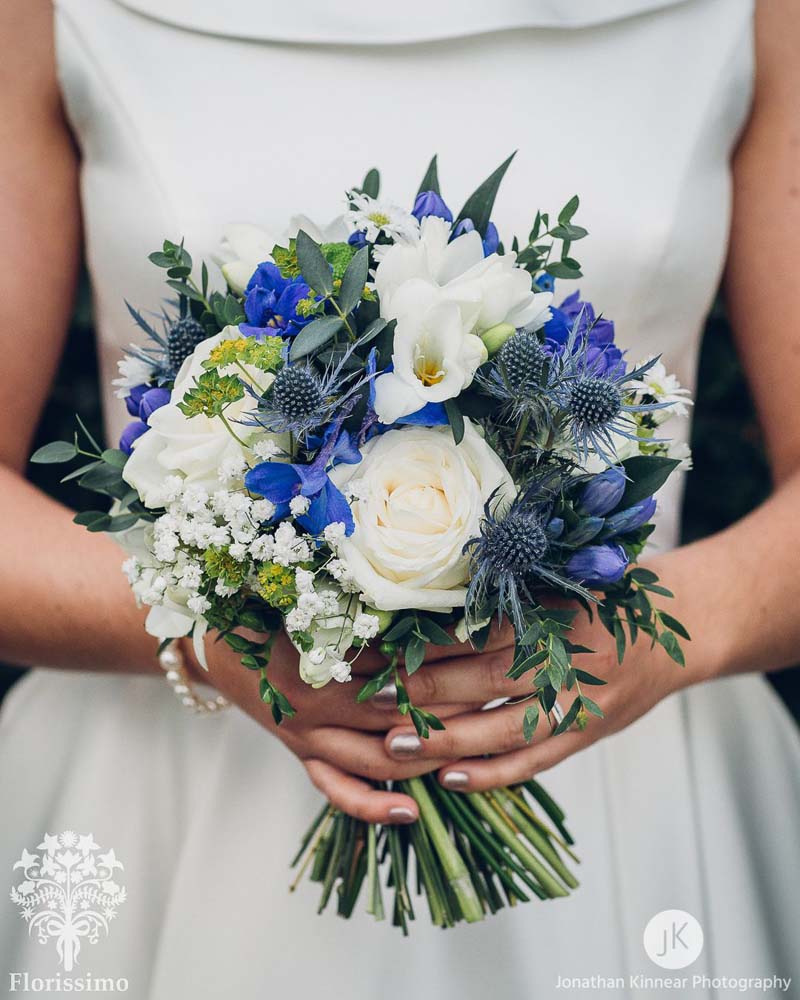 Nieuw Blauwe bruidsboeketten voorbeelden soorten bloemen OQ-92