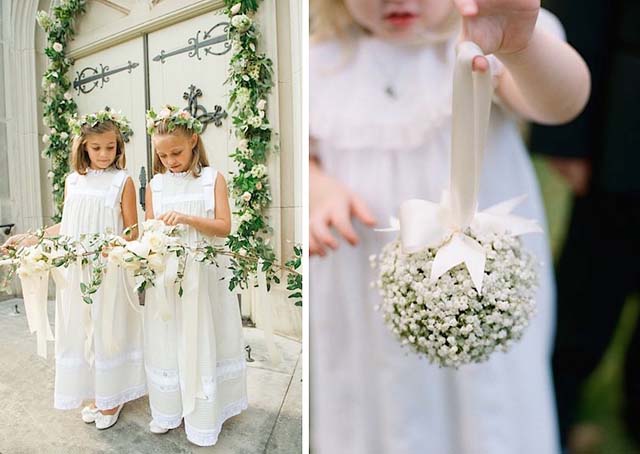 Corsages voor bloemenmeisje bruidskinderen