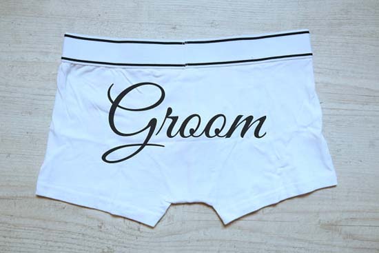 Boxershort met groom opdruk