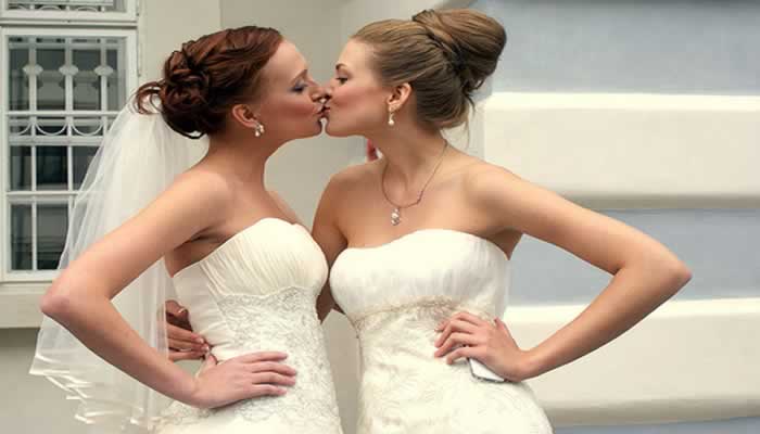 Gay bruid Trouwen-bruiloft